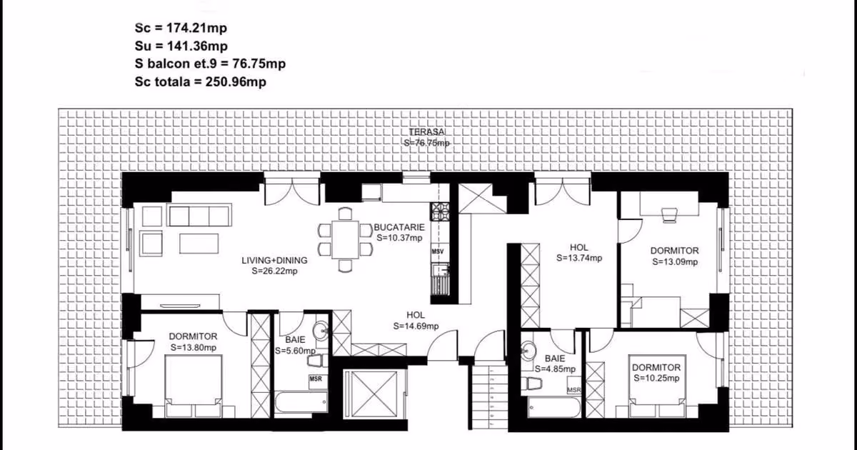 Penthouse de vânzare cu 4 camere, mobilat în zona Herăstrău, Sector 1