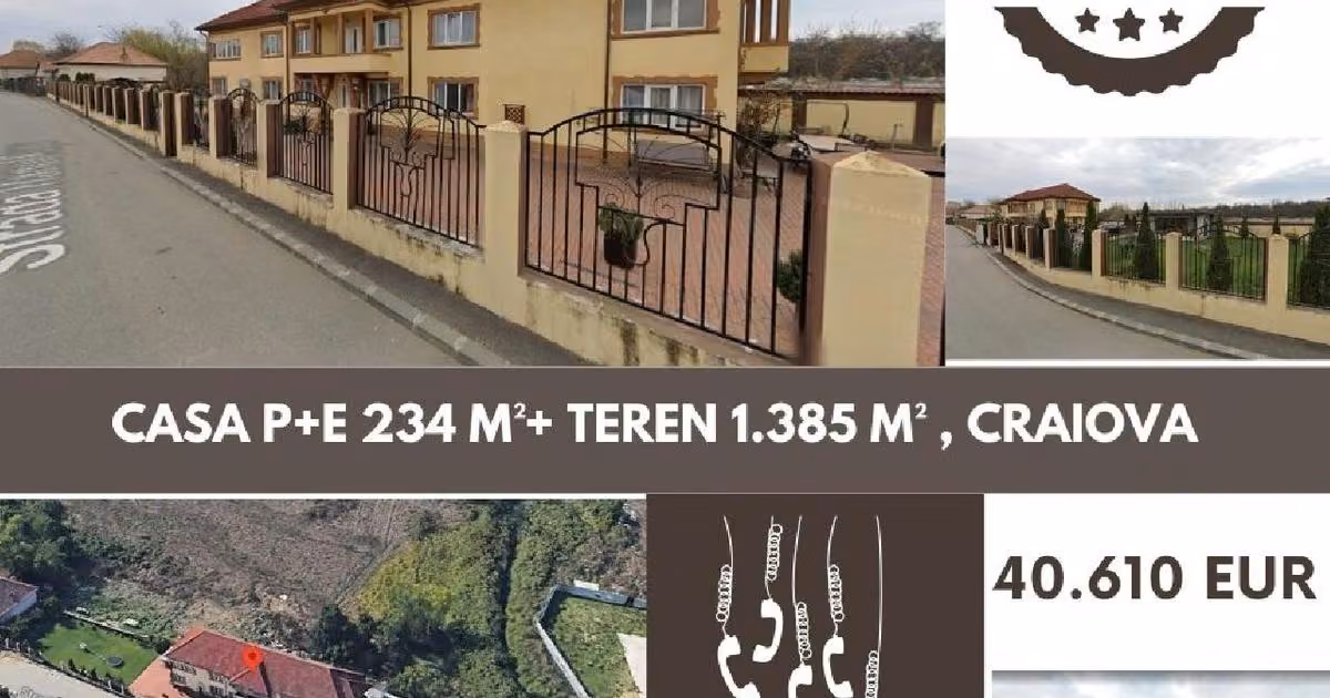 Casă individuală de vânzare cu 6 camere în Craiova