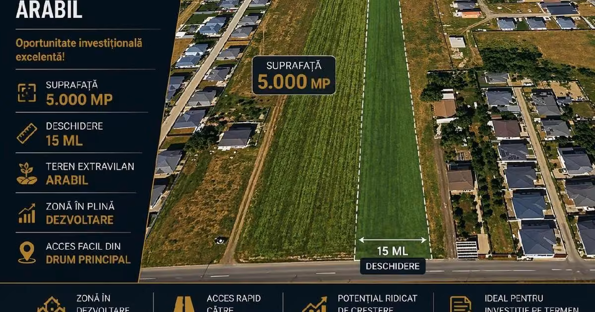 Teren agricol extravilan de vânzare de 5000 mp, în Dragomirești-Vale