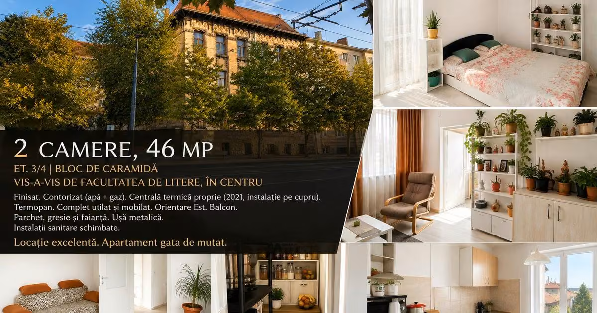 Apartament de vânzare cu 2 camere în zona Central, Cluj-Napoca