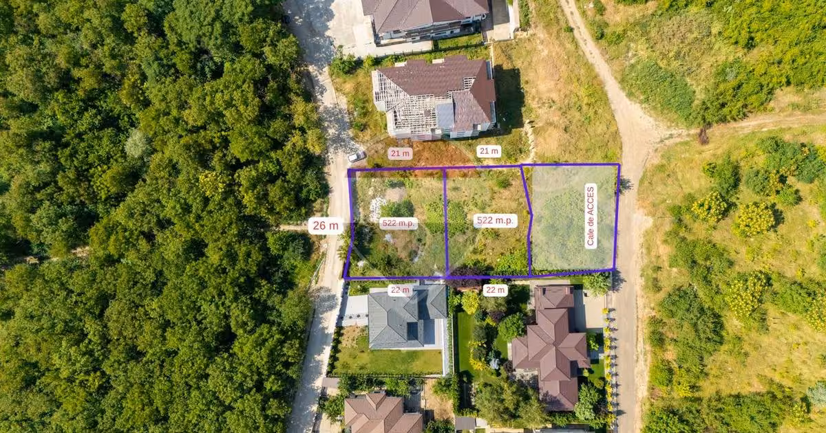 Teren Construcții intravilan de vânzare de 522 mp, în zona Moara de Vânt, Iași