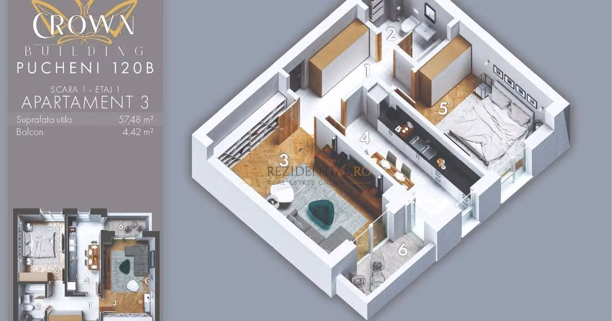 Apartament de vânzare cu 2 camere în zona Rahova, Sector 5