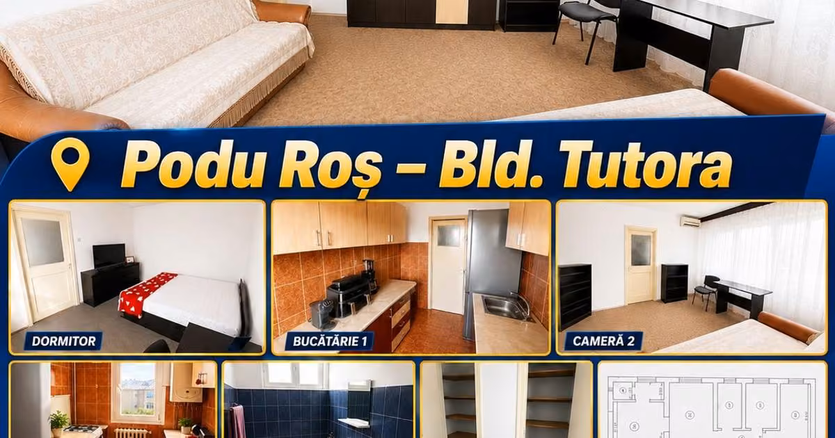 Apartament de vânzare cu 3 camere în zona Podu Roș, Iași