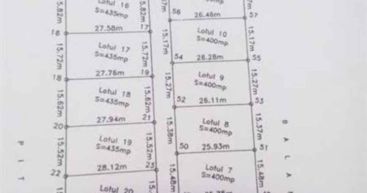Teren Construcții intravilan de vânzare de 400 mp, în zona Romanești, Craiova