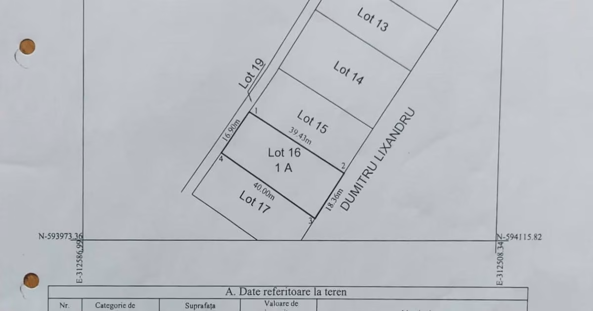 Teren Construcții intravilan de vânzare de 700 mp, în Berceni