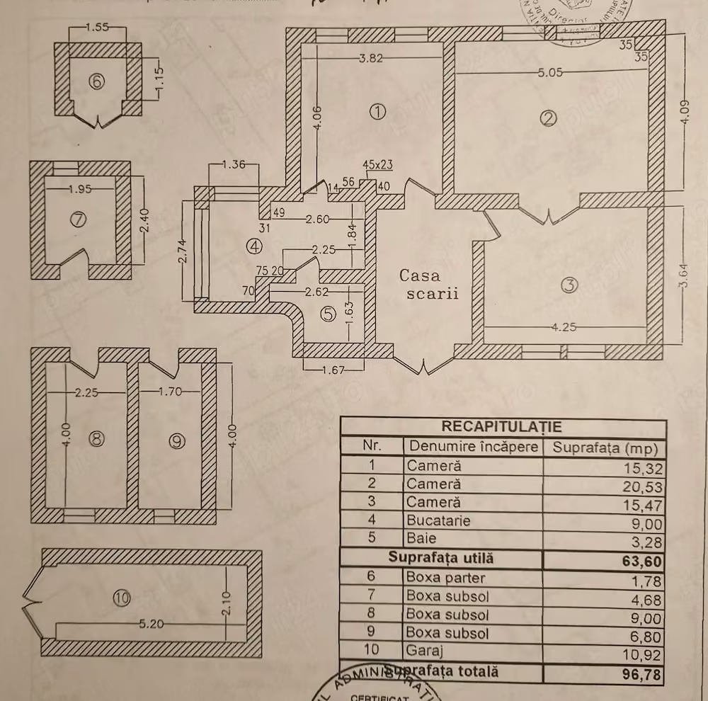 Vand apartament parter, demisol si curte in zona centrala