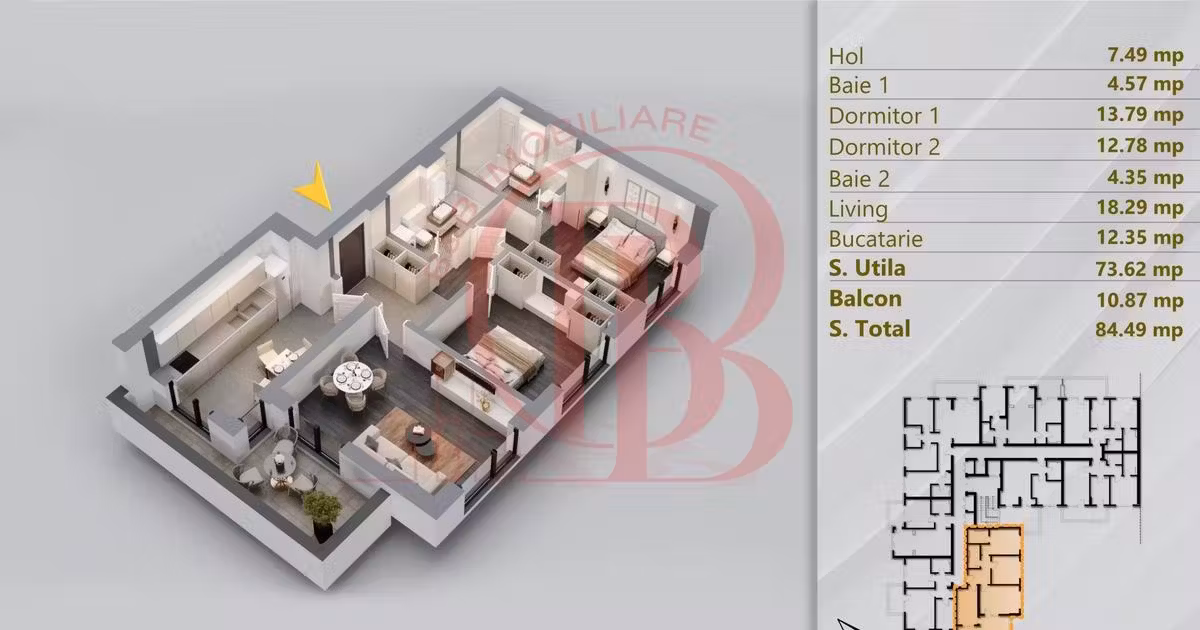 Apartament de vânzare cu 3 camere în zona Theodor Pallady, Sector 3