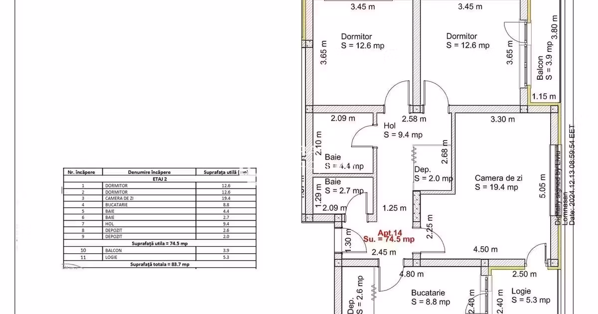 Apartament de vânzare cu 3 camere în Șelimbăr