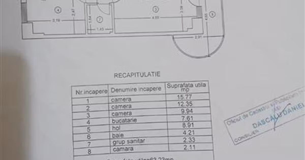 Apartament de vânzare cu 3 camere în zona Gară, Iași