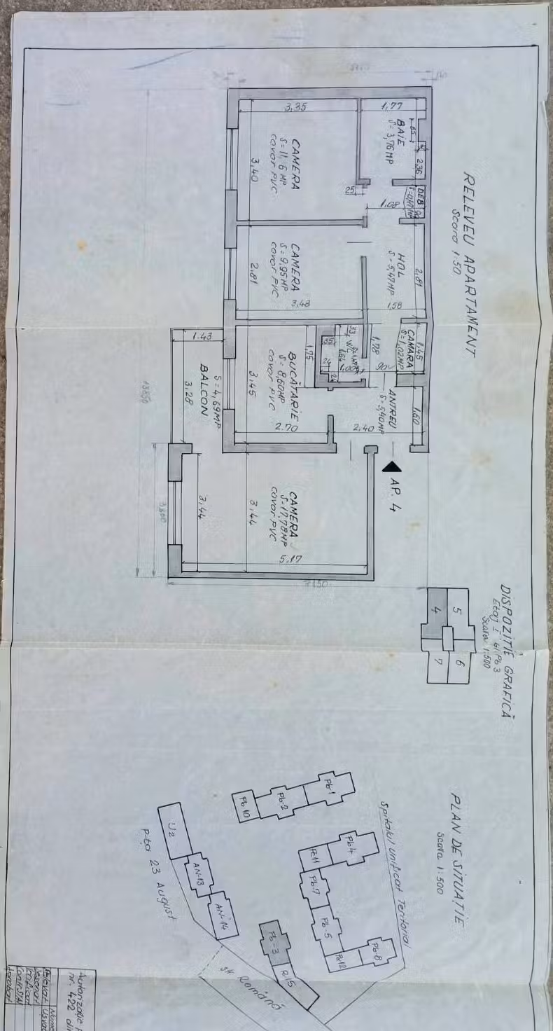 Vand apartament 3 camere in centru