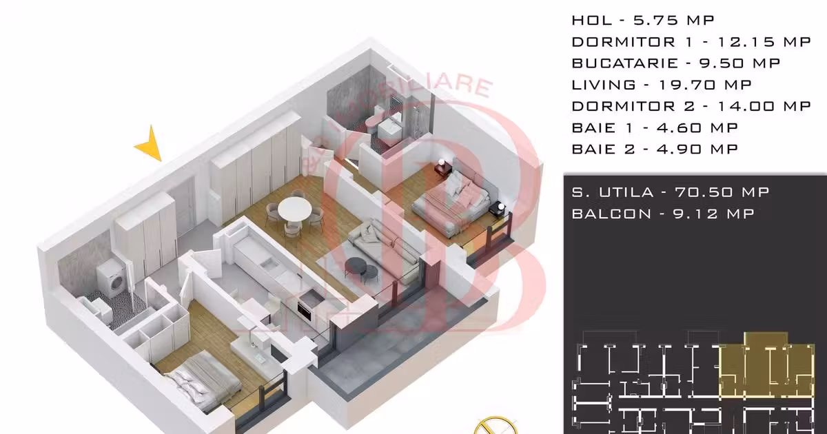 Apartament de vânzare cu 3 camere în zona Theodor Pallady, Sector 3
