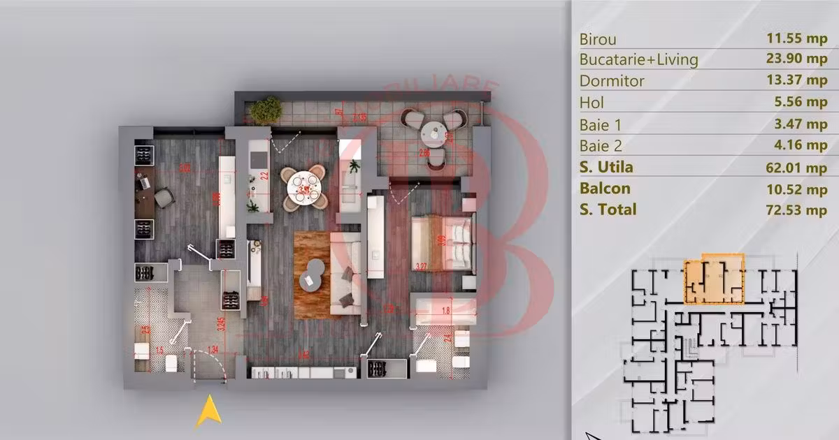 Apartament de vânzare cu 3 camere în zona Theodor Pallady, Sector 3