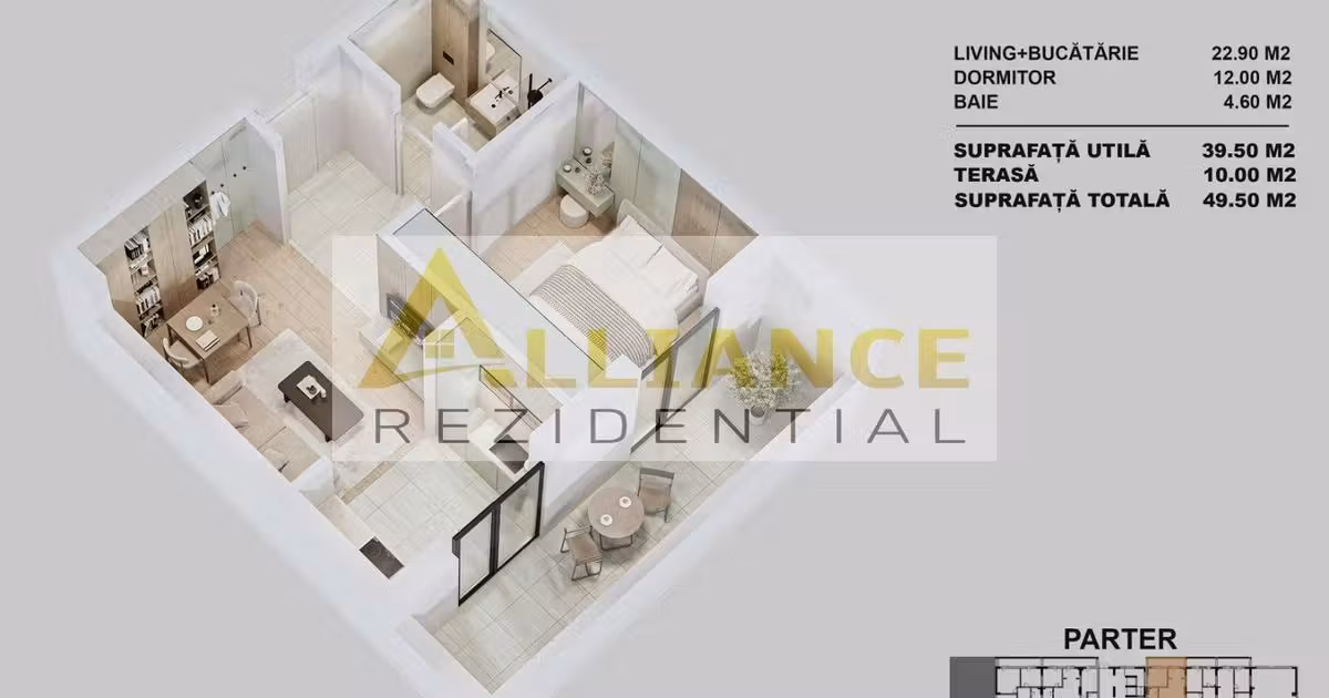 Apartament de vânzare cu 4 camere în Popești-Leordeni