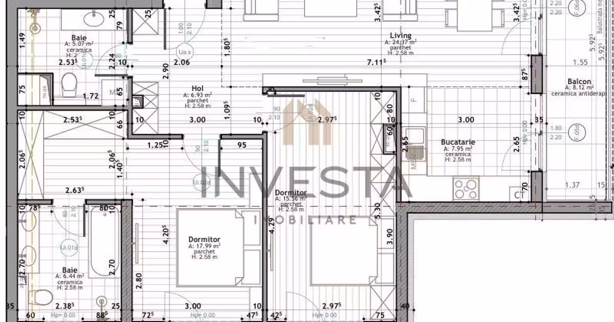 Apartament de vânzare cu 3 camere, mobilat în zona Zorilor, Cluj-Napoca