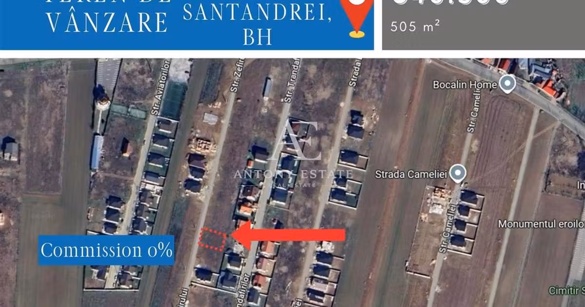 Teren Construcții intravilan de vânzare de 505 mp, în Sântandrei