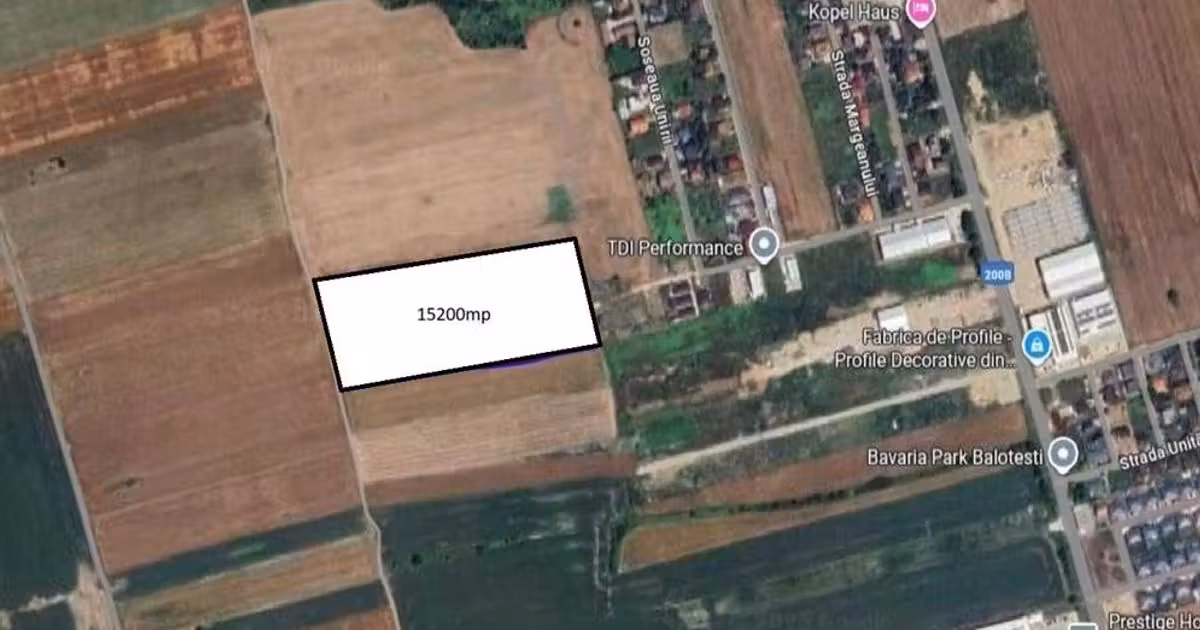 Teren intravilan de vânzare de 15200 mp, în Balotești