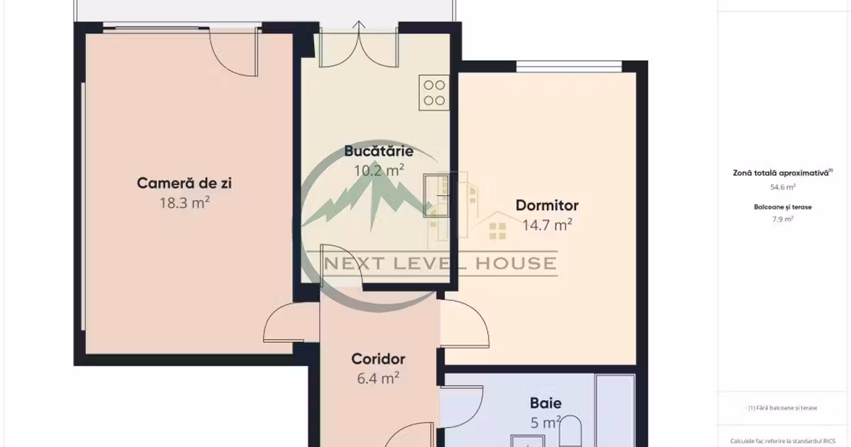 Apartament de vânzare cu 2 camere, mobilat în Sânpetru