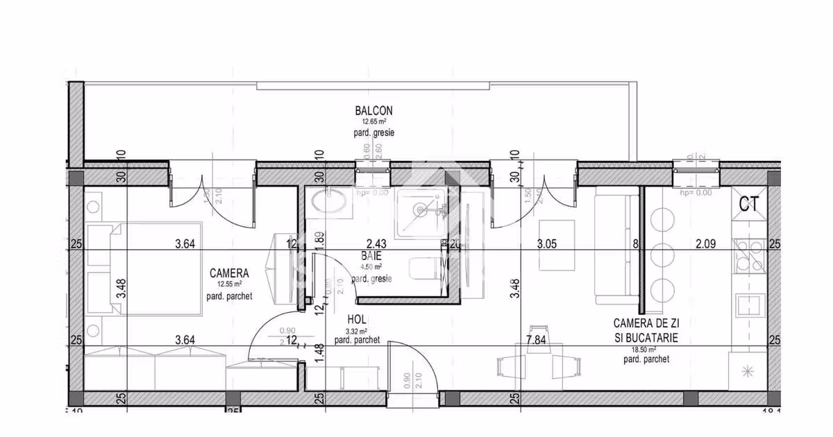 Apartament de vânzare cu 2 camere în zona Arhitecților - Calea Cisnădiei, Sibiu