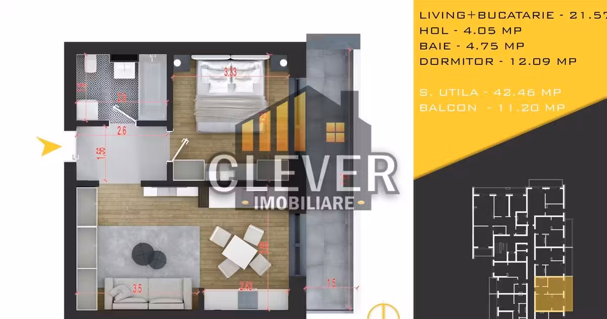 Apartament de vânzare cu 2 camere în zona Theodor Pallady, Sector 3