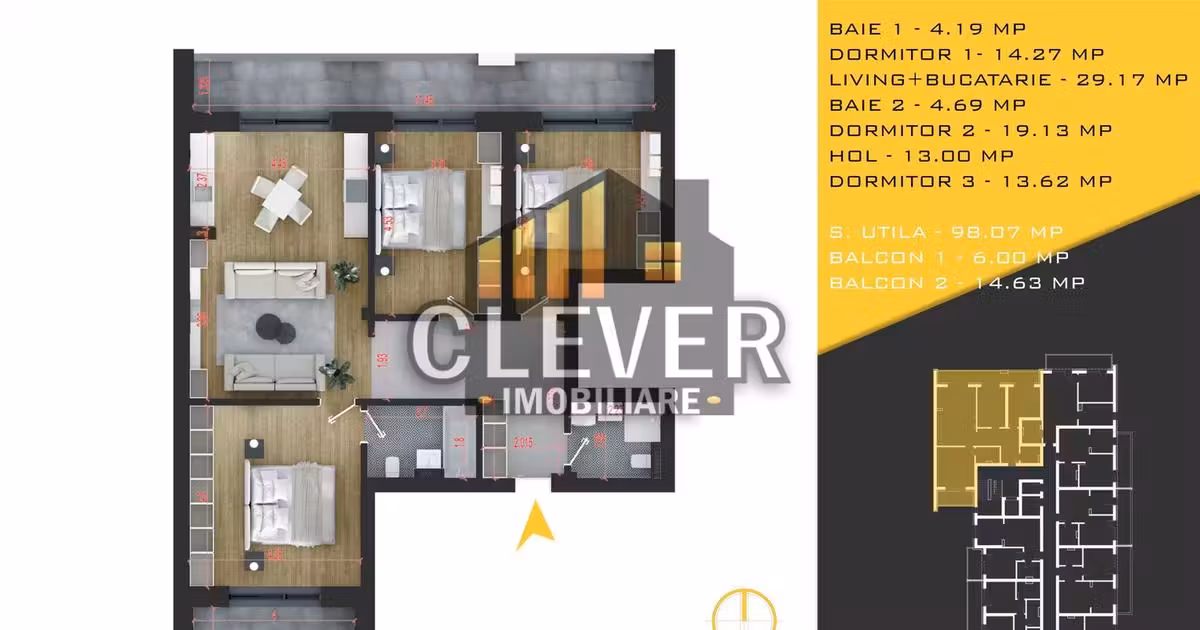 Apartament de vânzare cu 4 camere în zona Theodor Pallady, Sector 3