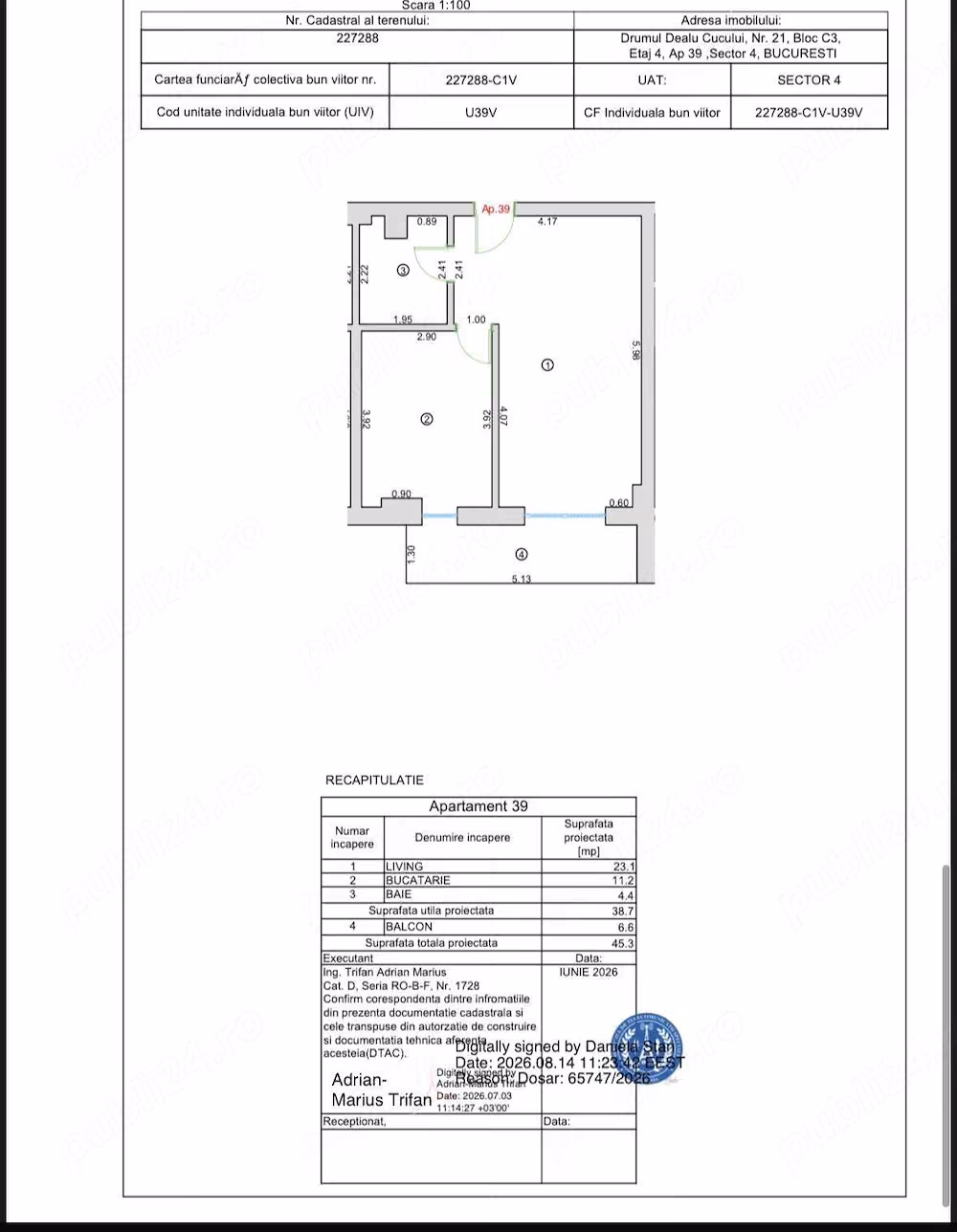 În București-Berceni.ap.3cam,75mp, decom.et.4 5,bloc nou și studiou 45mp