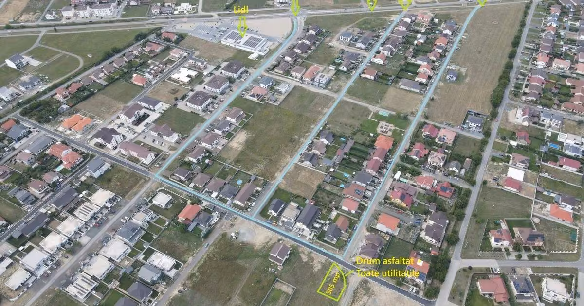 Teren Construcții intravilan de vânzare de 505 mp, în Moșnița Nouă