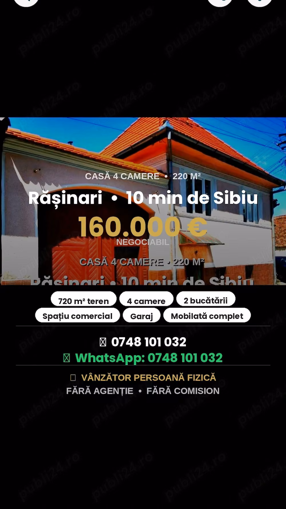 Vând casă în RĂȘINARI județul Sibiu
