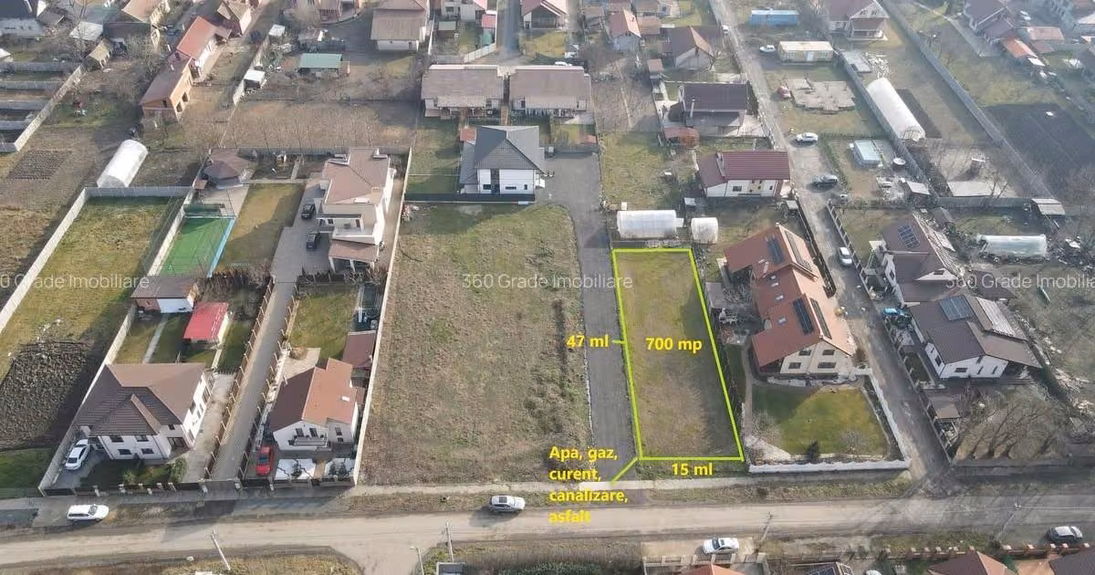 Teren Construcții intravilan de vânzare de 700 mp, în Moșnița Nouă