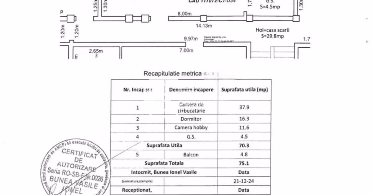 Apartament de vânzare cu 3 camere în Șelimbăr