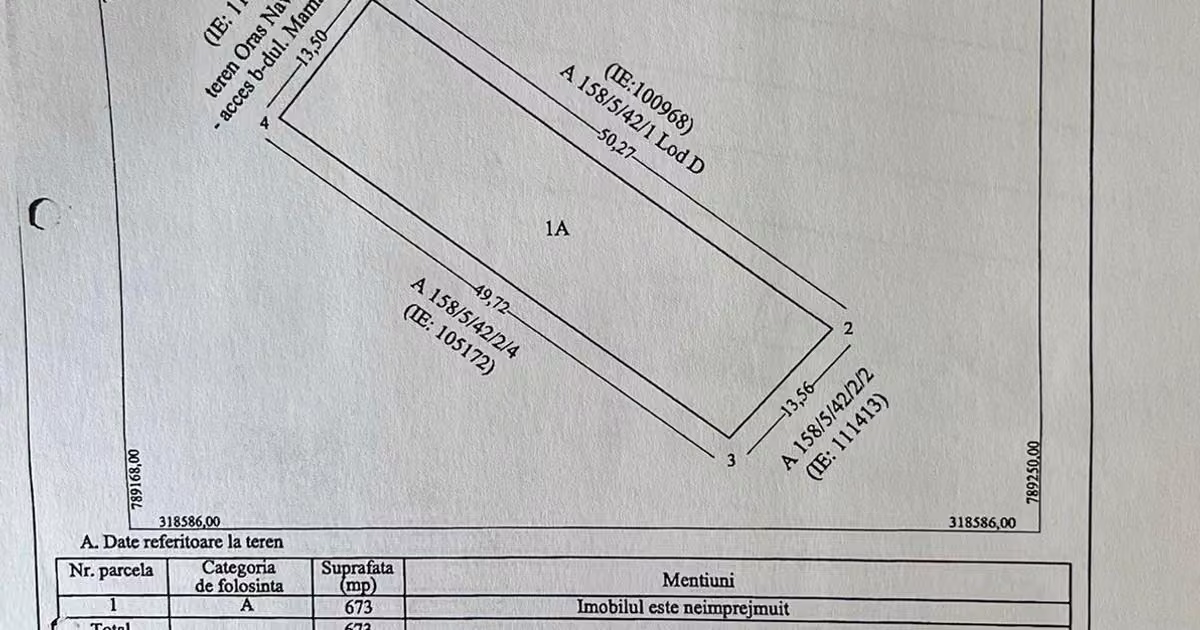 Teren Construcții intravilan de vânzare de 673 mp, în Mamaia