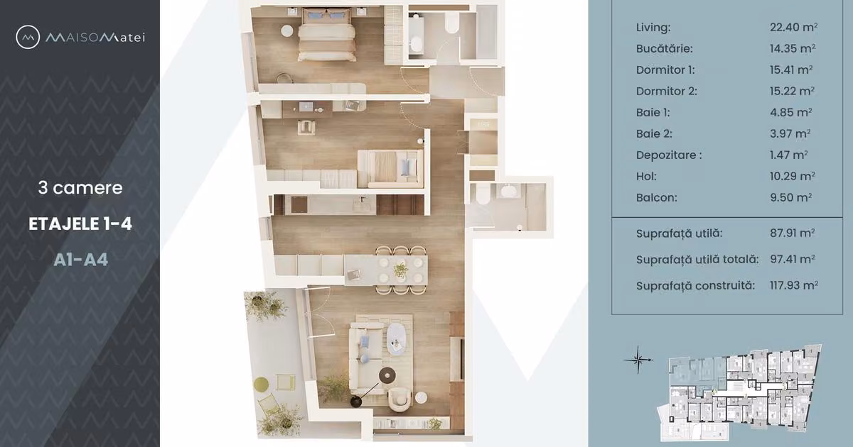 Apartament de vânzare cu 3 camere în zona Universitate, Ultracentral