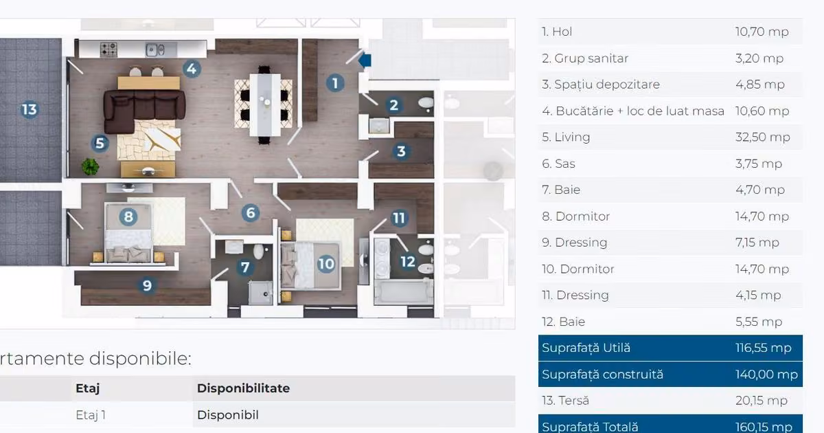 Apartament de vânzare cu 3 camere în zona Floreasca, Sector 1