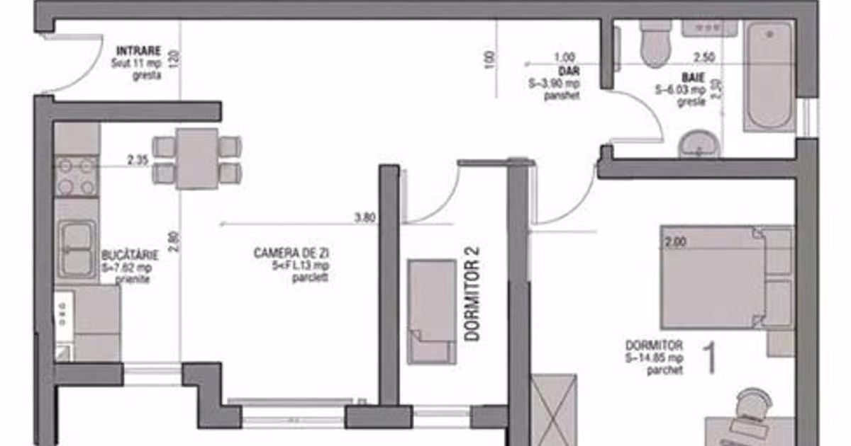 Apartament de vânzare cu 3 camere, mobilat în Șelimbăr