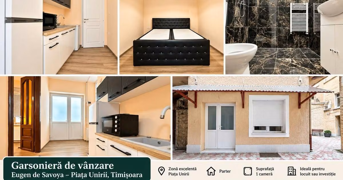 Garsonieră de vânzare, mobilată în zona Ultracentral, Timișoara