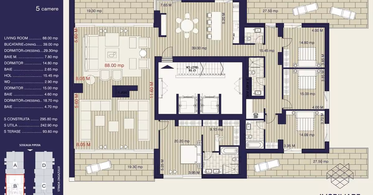 Penthouse de vânzare cu 5 camere în zona Herăstrău, Sector 1