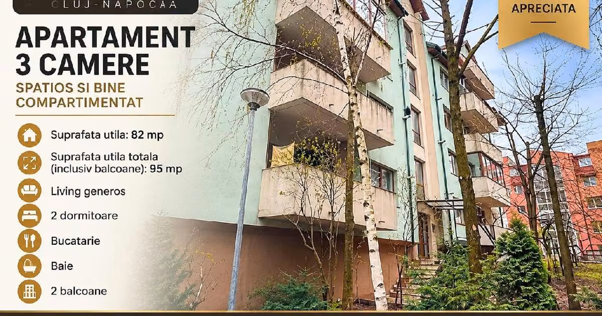 Apartament de vânzare cu 3 camere în zona Bună Ziua, Cluj-Napoca