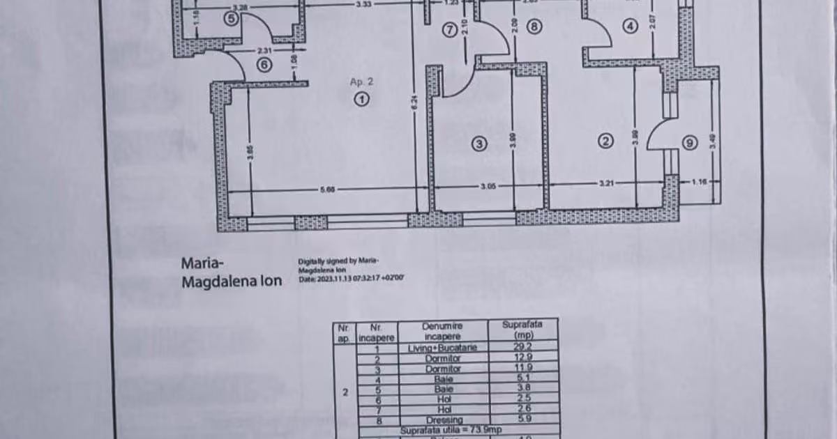 Apartament de vânzare cu 3 camere, mobilat în Popești-Leordeni