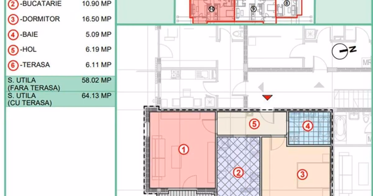 Apartament de vânzare cu 2 camere în Popești-Leordeni