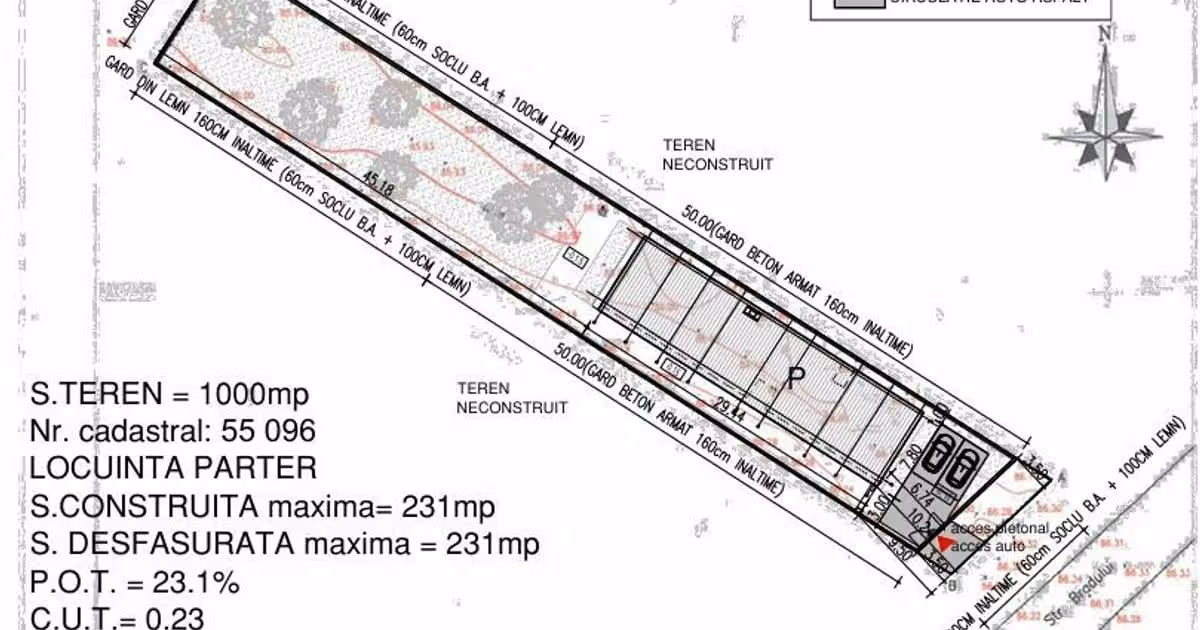 Teren Construcții intravilan de vânzare de 1000 mp, în Cornetu