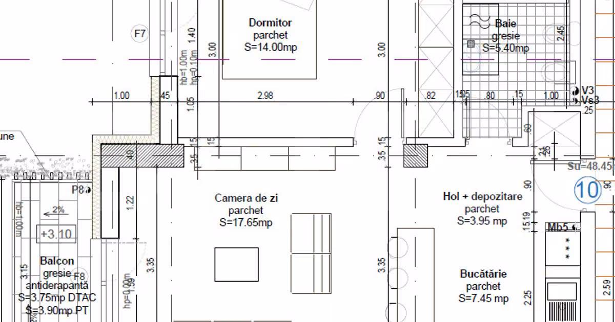 Apartament de vânzare cu 2 camere în Baciu