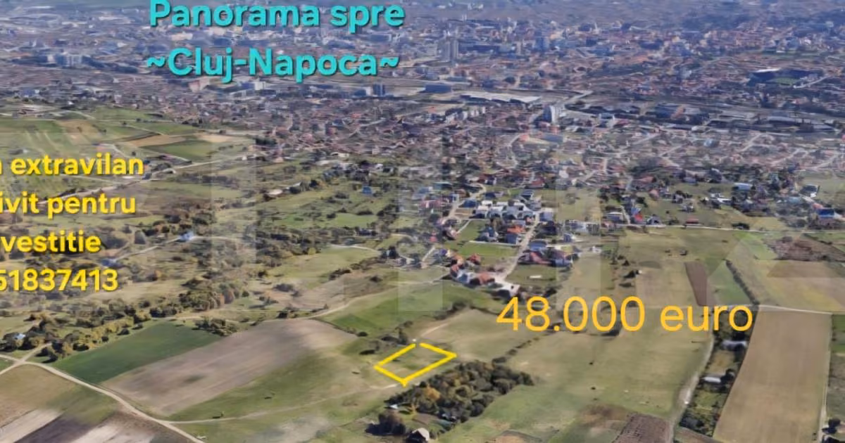 Teren agricol extravilan de vânzare de 600 mp, în zona Dâmbul Rotund, Cluj-Napoca