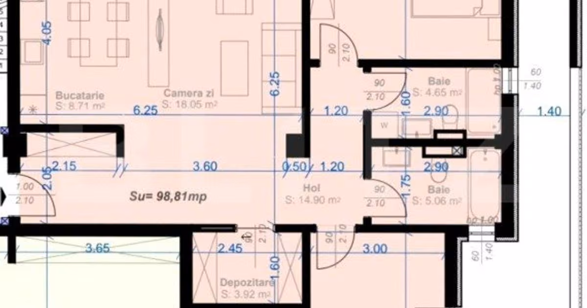 Apartament de vânzare cu 3 camere în zona Aradului, Timișoara