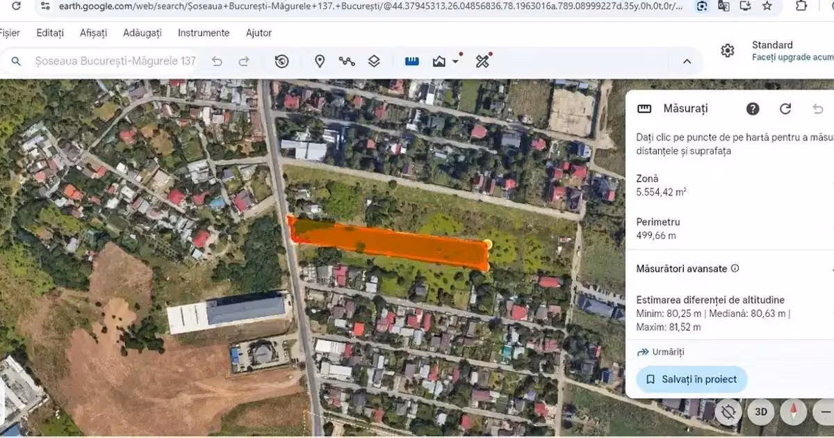 Teren intravilan de vânzare de 5550 mp, în zona Măgurele, Sector 5