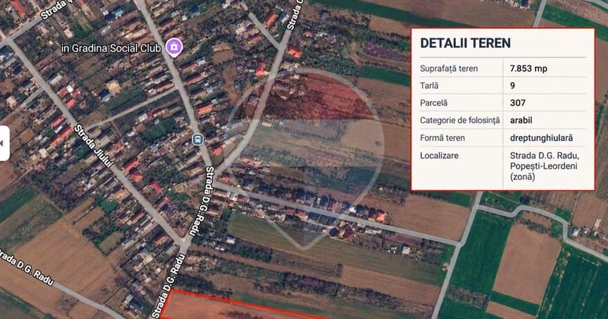 Teren agricol intravilan de vânzare de 7853 mp, în Petrăchioaia
