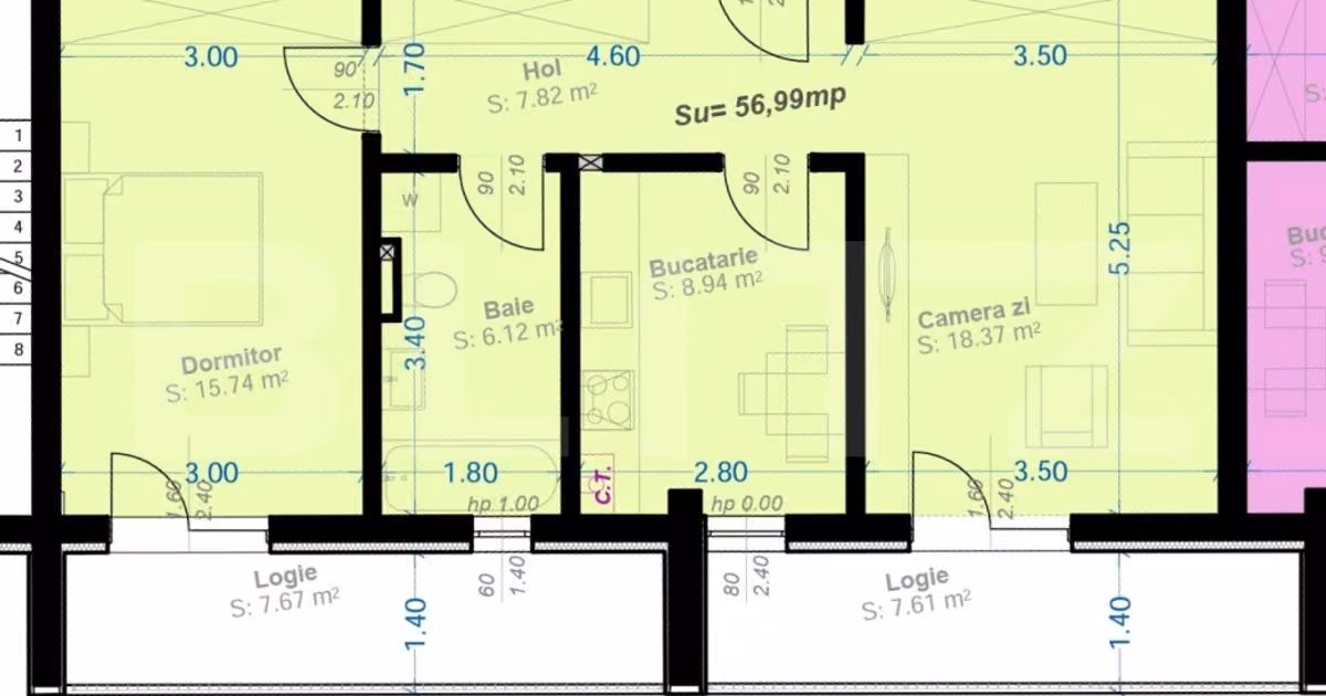 Apartament de vânzare cu 2 camere în zona Aradului, Timișoara