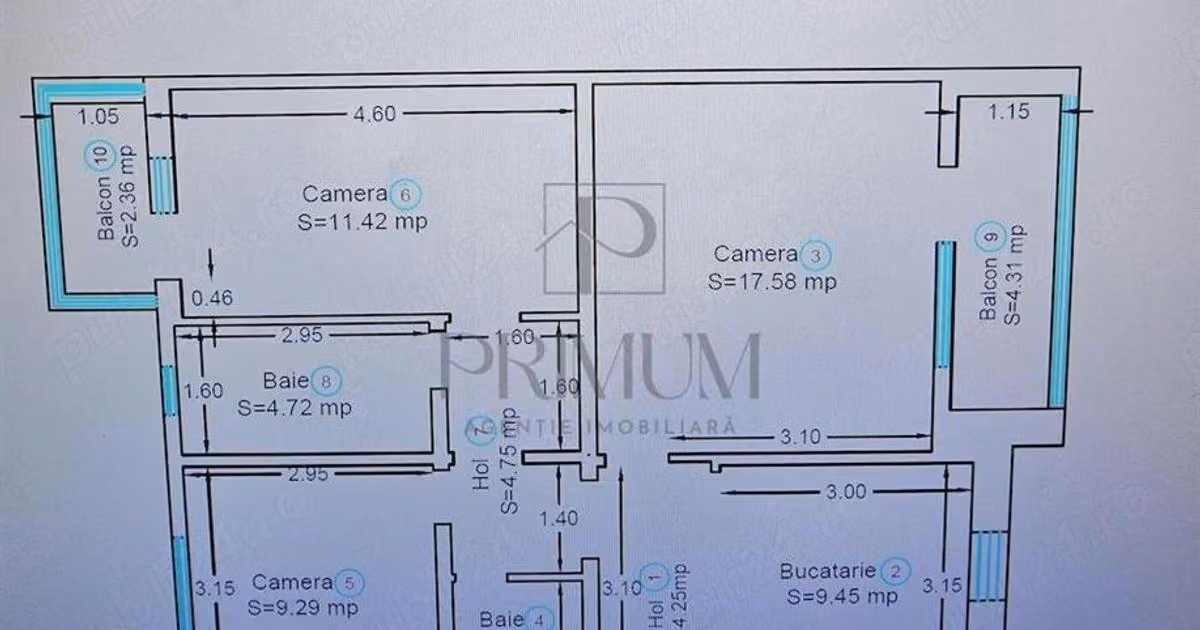 Apartament de vânzare cu 3 camere în zona Aradului, Timișoara