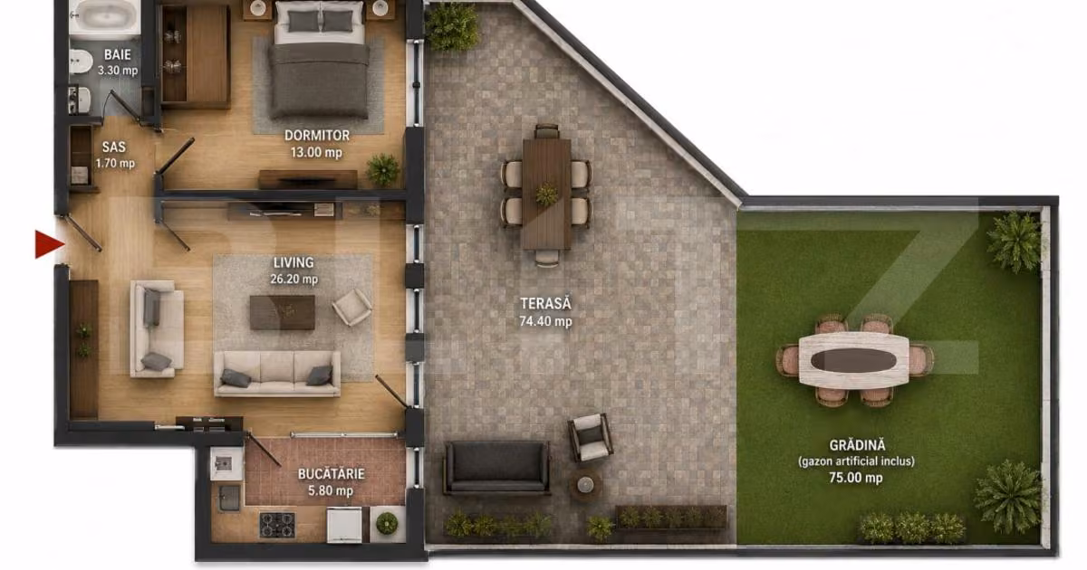 Apartament de vânzare cu 2 camere în Florești