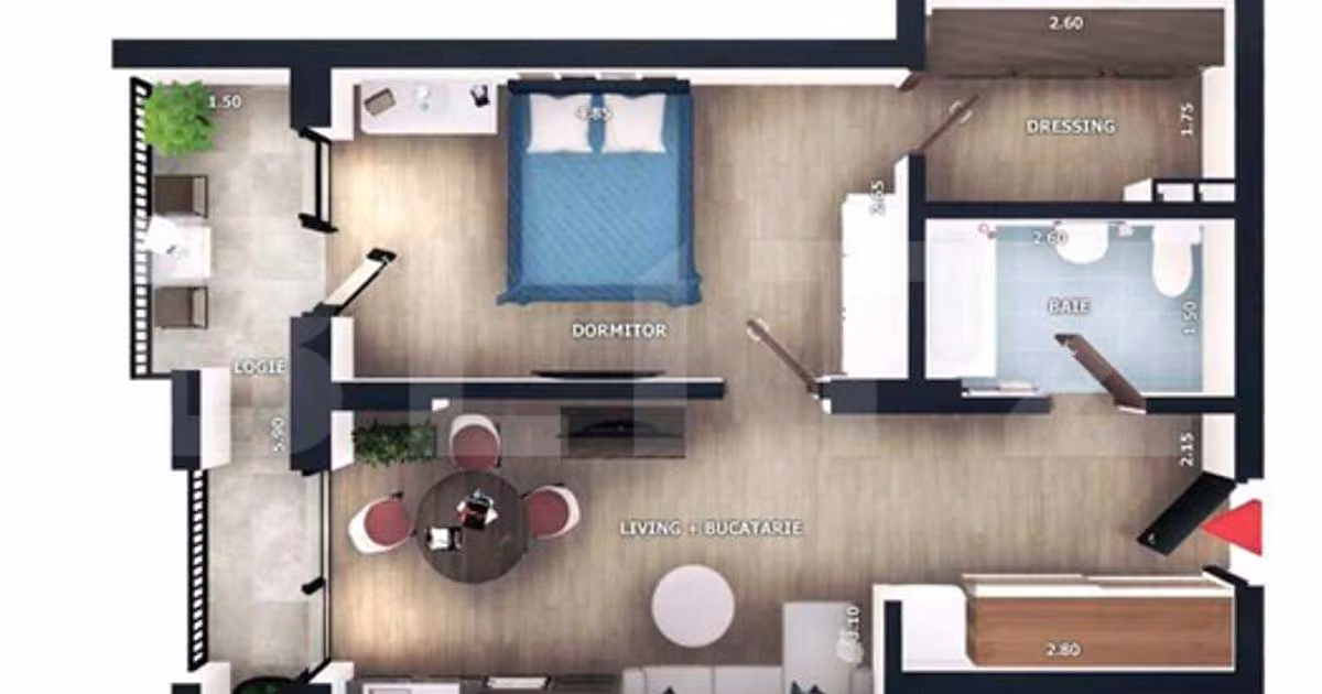 Apartament de vânzare cu 2 camere în Florești