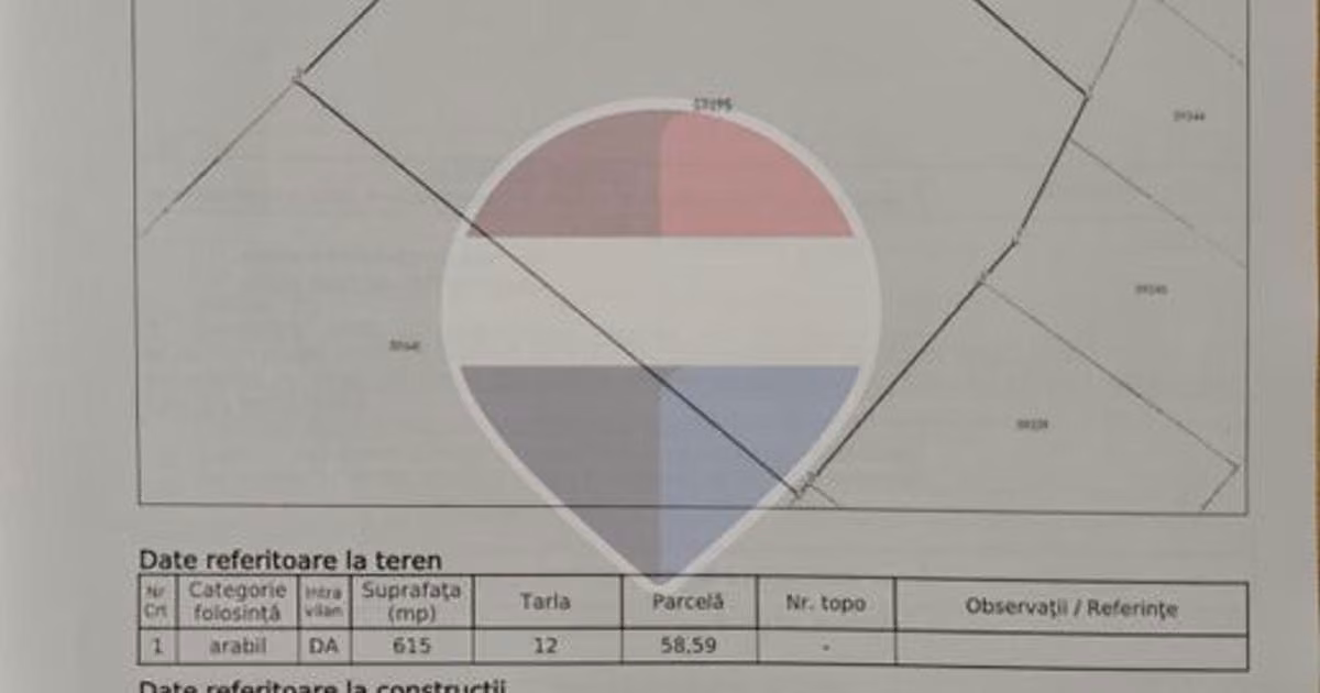 Teren agricol intravilan de vânzare de 615 mp, în Jilava