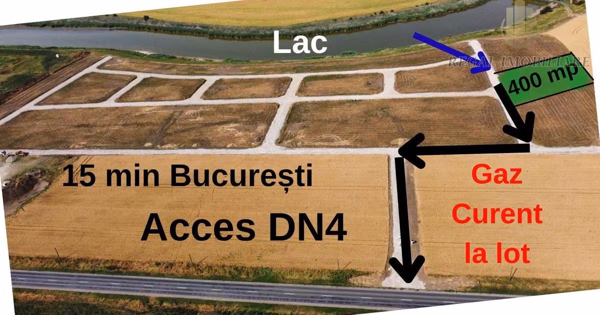 Teren Construcții intravilan de vânzare de 400 mp, în Frumușani